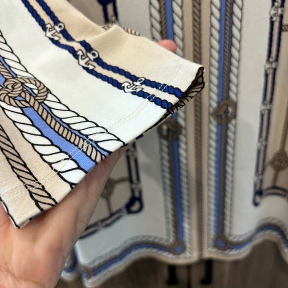 Talbots 1X Top Nautical Rope Print Stretch 3/4 Sleeve - Picture 8 of 11